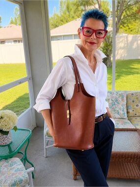 Mellow World Croc Embossed Vegan Leather Tote Brown Gold Hardware Shoulder Bag